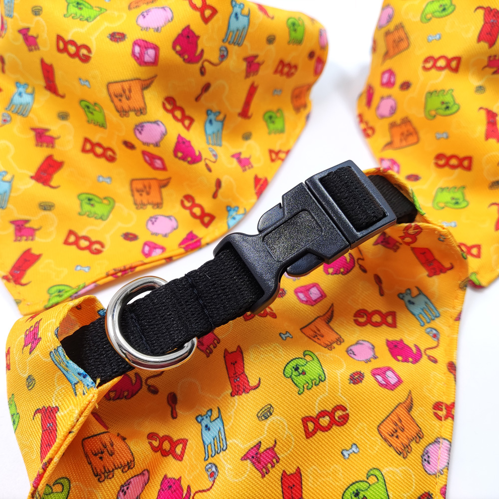 Designer supplies Puppy cute pet cat collar spike fabric bandana set