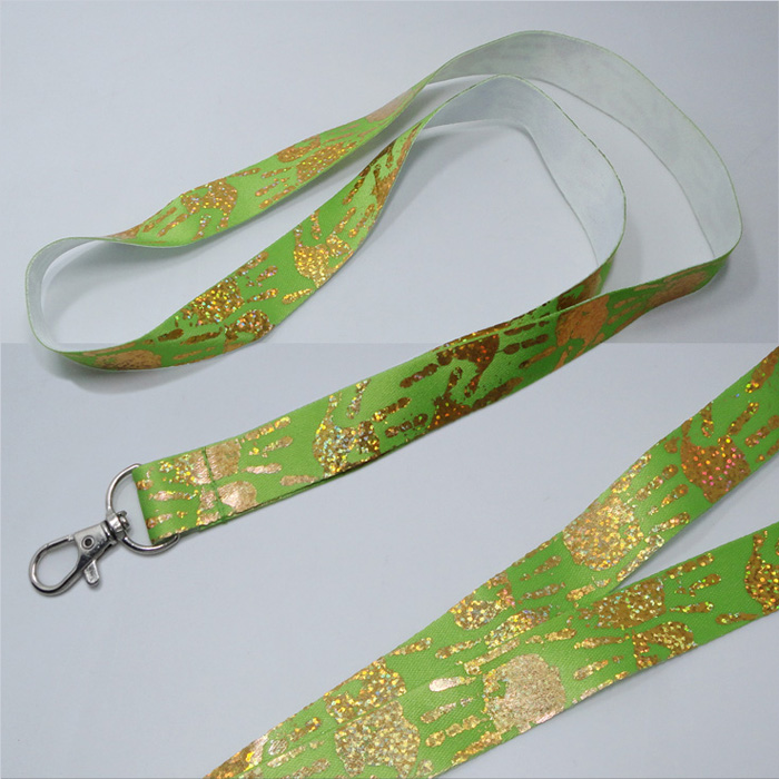 新品潮流烫金烫银热转印挂绳反光个性证件套织带