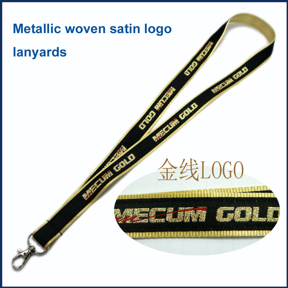 高档金线提花织唛挂绳