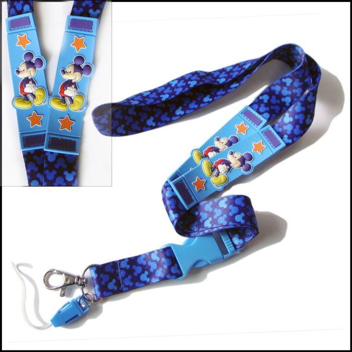 带卡通图案硅胶热转印吊带学生证件套带