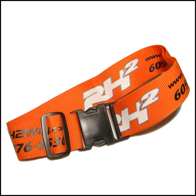 牢固的加硬的桔色平纹加深织法PP纱旅行箱辨认带箱包带