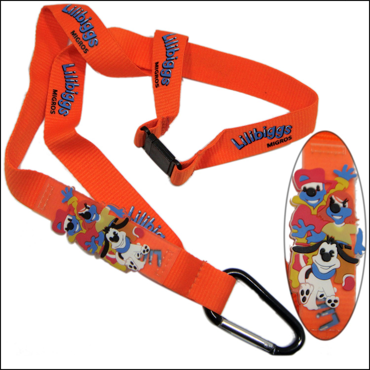 专业可定制带硅胶涤纶爬山钩带证件套挂绳