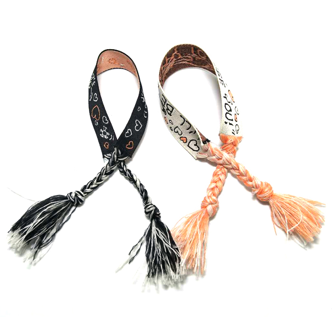 手工编辫流苏手腕带提花涤纶活动手腕带