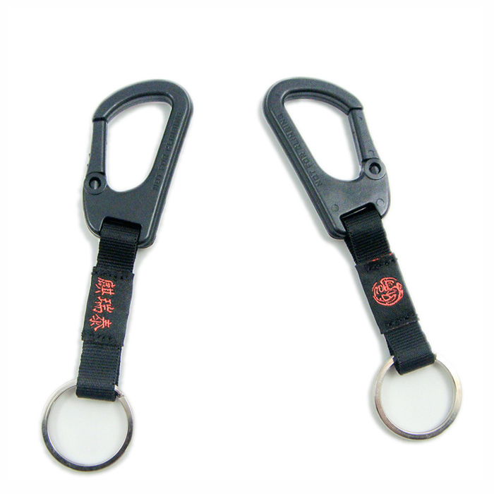 织唛标logo户外旅行挂绳塑胶爬山扣短绳钥匙挂绳