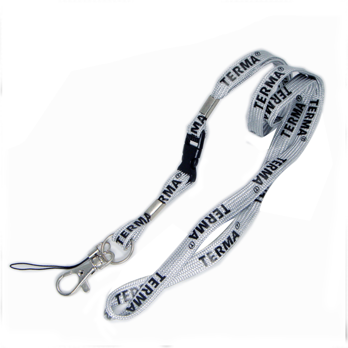 银灰色微弹丝印LOGOPK带绦纶胸卡门禁卡吊牌吊带