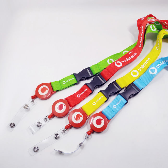 红黄蓝绿四色定制易拉扣涤纶印字证件挂绳