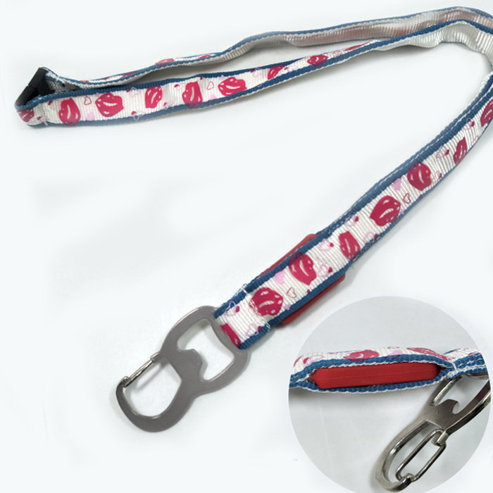 多功能可控LED灯印花尼龙挂绳酒吧特效开瓶器挂带