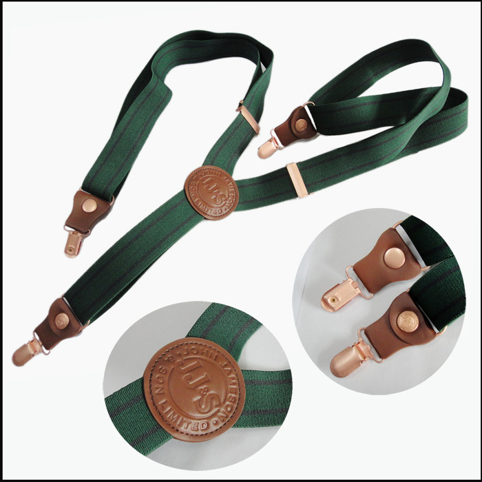 弹力松紧背带条纹裤背带背带夹可调节肩带