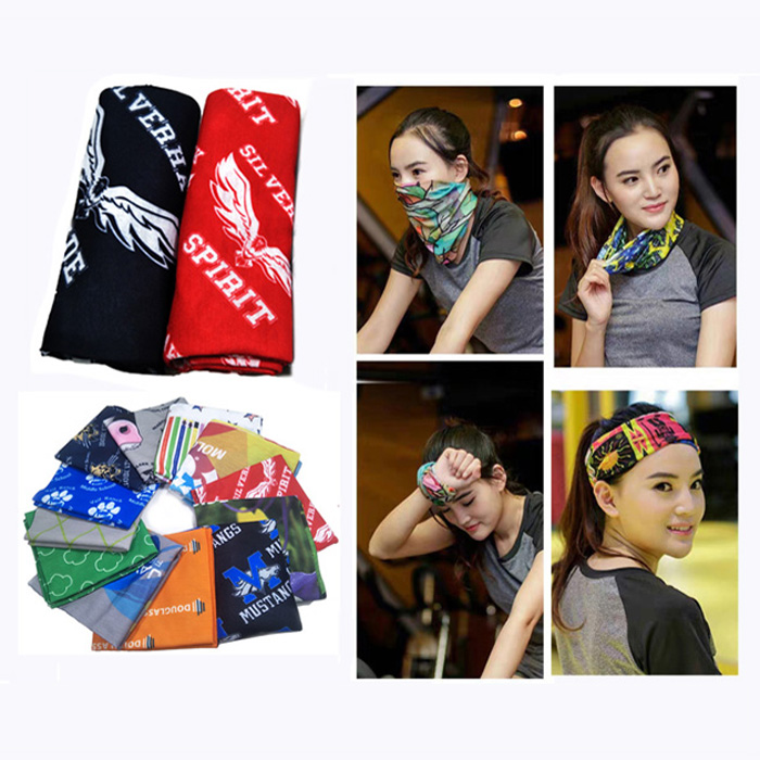 高端定制印刷彩色logo头巾