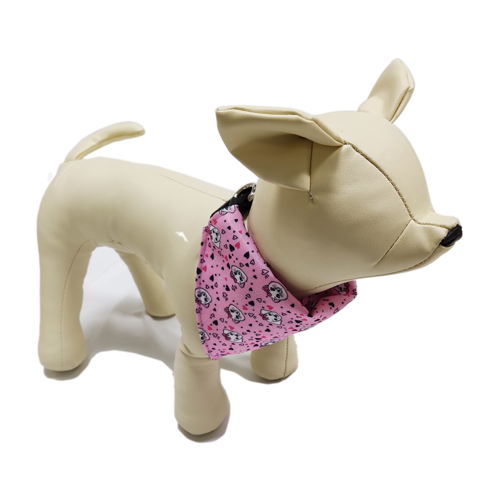 粉色定制个性化面料品牌宠物三角手帕狗围巾项圈
