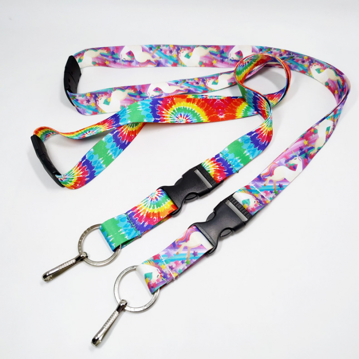 手工弧型安全扣彩色热转印图案礼品赠品挂绳