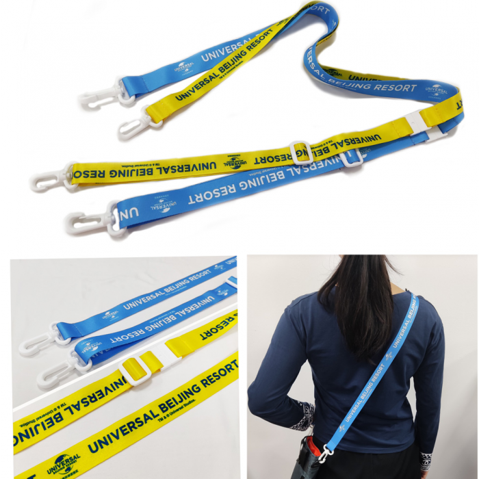 环球度假企业热转印图涤沦证件吊带包包挂绳