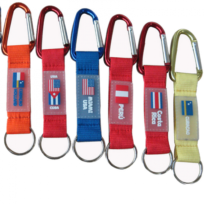Pvc旗帜钥匙挂带登山扣挂绳