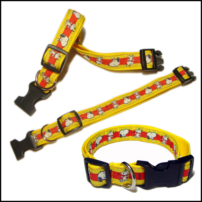 スヌーピーサテンの織りのロゴの犬の首輪ペット動物のためのものアプライアンス
