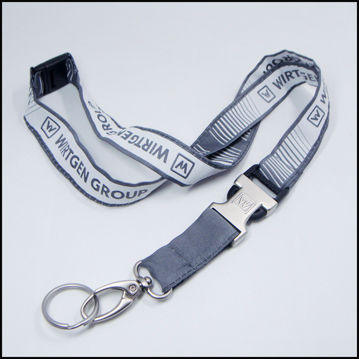 高級の二層ジャカード织りネームカードランヤード