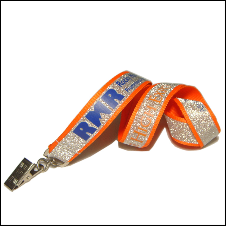 タンジェリンレッドキラキラな映えるきんぷん蛍光反射テープキラキラ反射光チェストカードランヤード