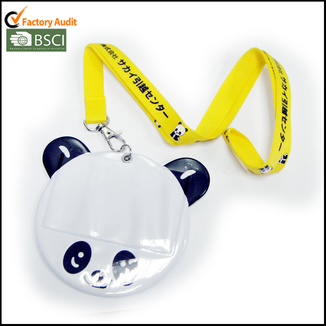 漫画パンダpvcカードホルダーのキーチェーン